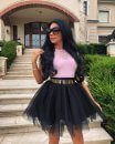 Tüll fekete mini szoknya
