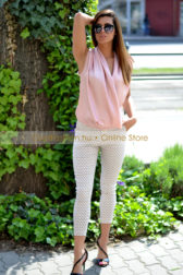 Átlapolt selyem blúz