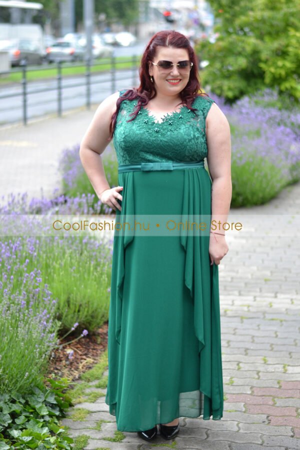 Molett muszlin csipkés peplum maxi ruha