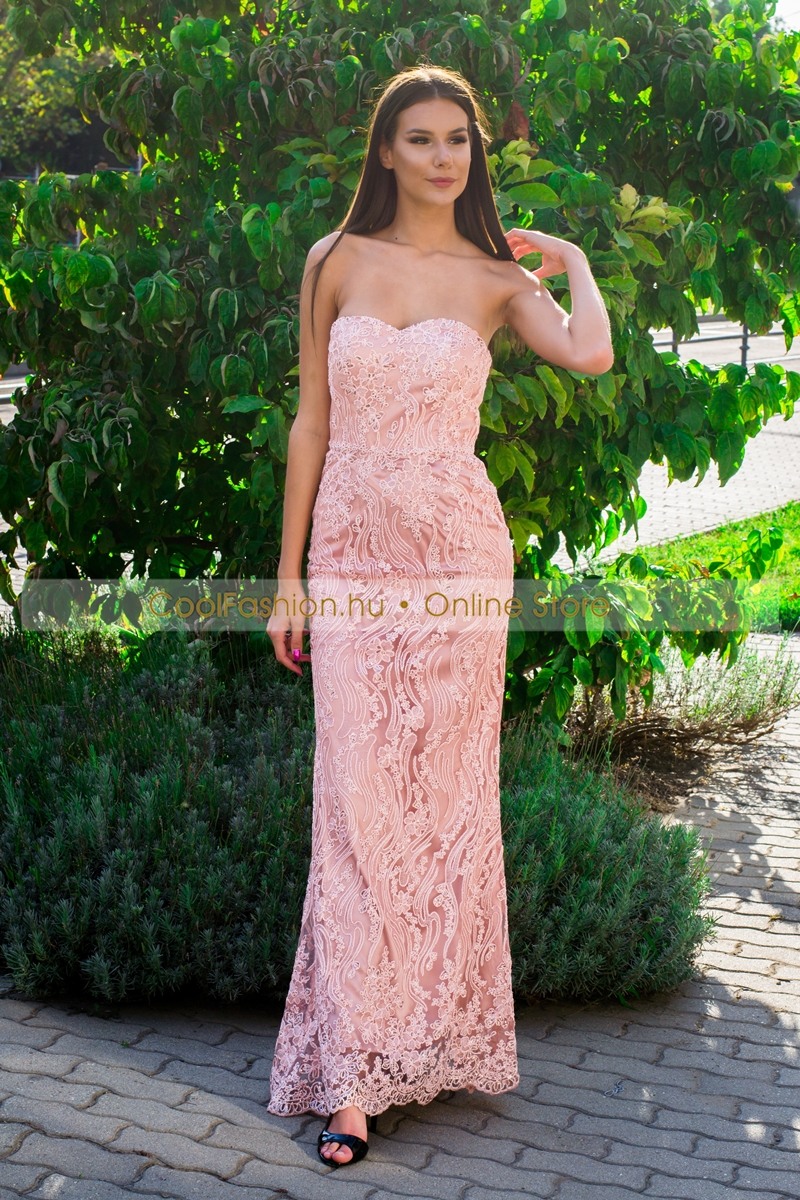 Sellő rosegold  flitteres mályva ruha