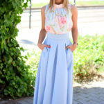 Zsebes babakék maxi szoknya