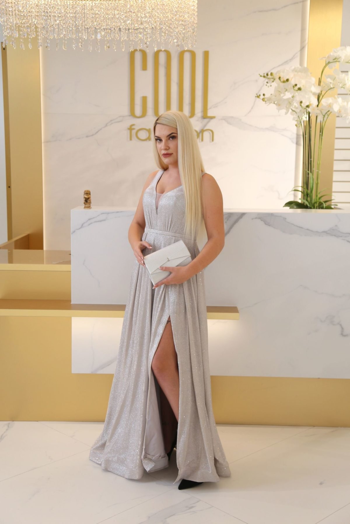Nina arany csillám maxi ruha