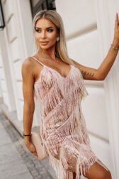 19-529-pezsgőarany--flitteres rojtos pezsgoarany koktel ruha