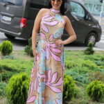 Annalina pink-türkiz mintás ruha