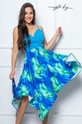 10-melinda-kék-mintás-ruha-1-mystic day - melinda aquakek hullam mintas midi ruha