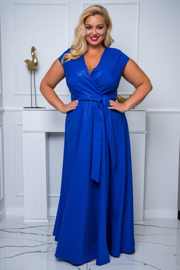 Natalia királykék plus size csillogós maxi ruha