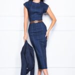 Mystic Day Héra sötét farmerkék mintás ruha