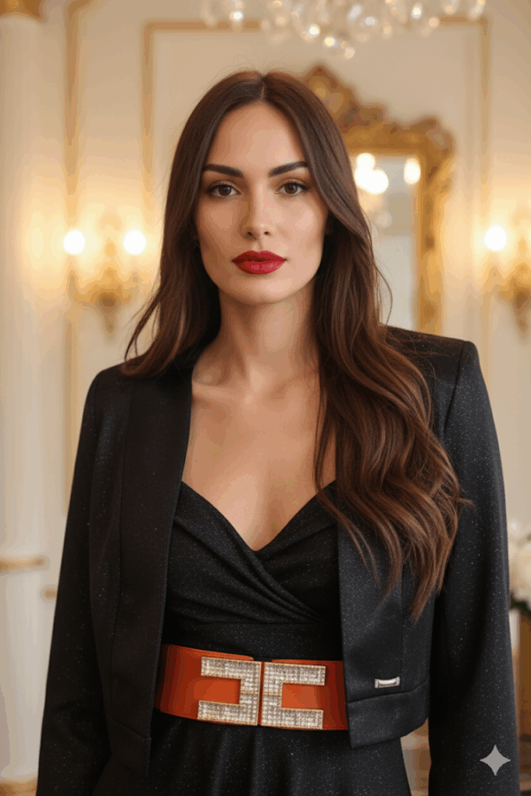 Fémszálas fekete  boleró