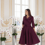 Margó fényes padlizsánlila ruha