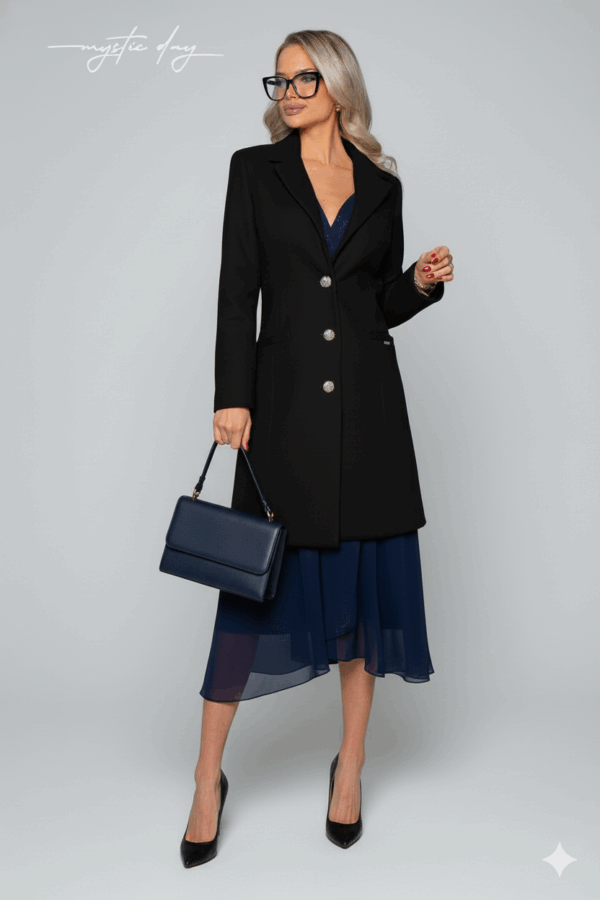 Mystic Day Cloé fekete szövet kabát