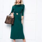 Mystic Day Hédi smaragdzöld midi ruha