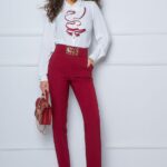 Mystic Day Judit bordó öves nadrág