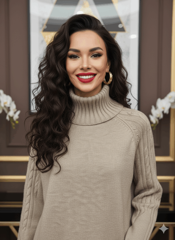 Annabelle kötött beige garbó
