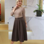 Mystic Day Frézia drapp-csokibarna ruha