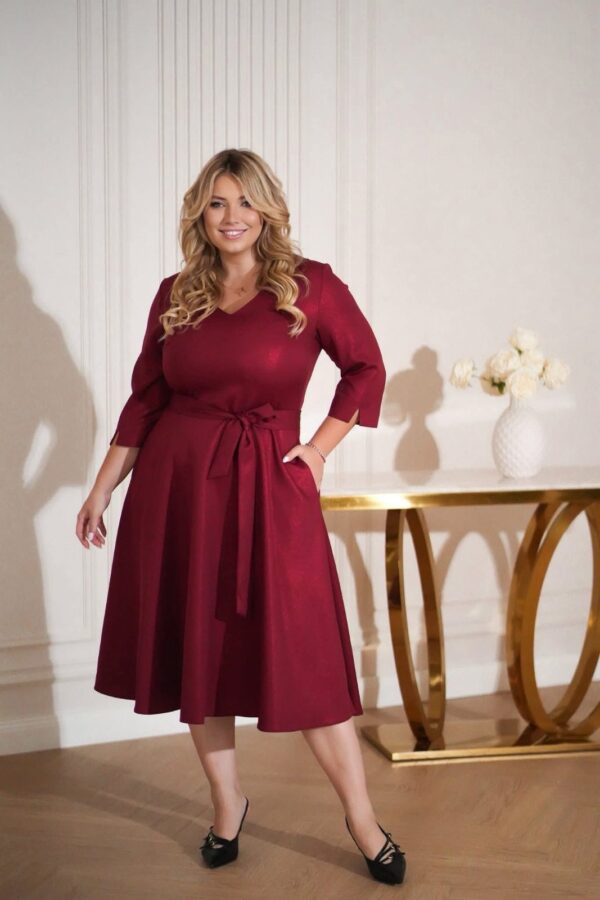 Lordess bordó midi ruha