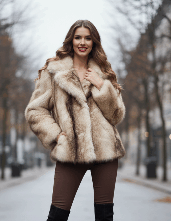 Aurora taupe szőrme bunda