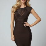 Soy kávébarna bandage necc alakformáló ruha