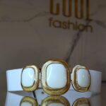 Fehér nagy köves arany díszes öv