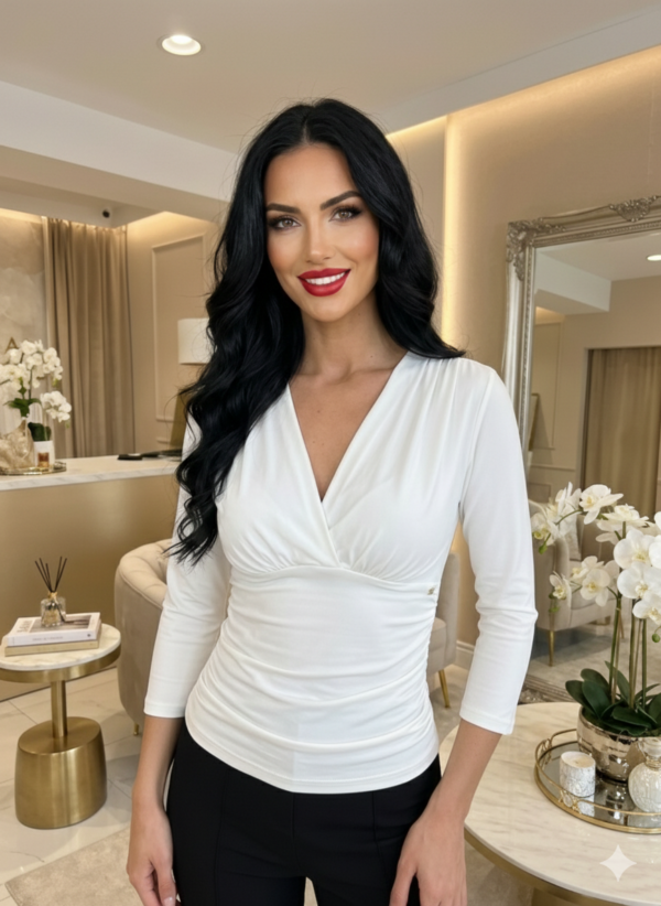 Doroti ekrü 3/4 ujjú felső