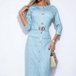 Mystic Day Fanni babakék mintás midi ruha