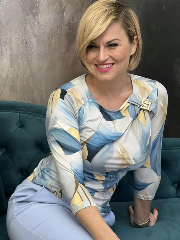 Heidi kék-beige mintás felső