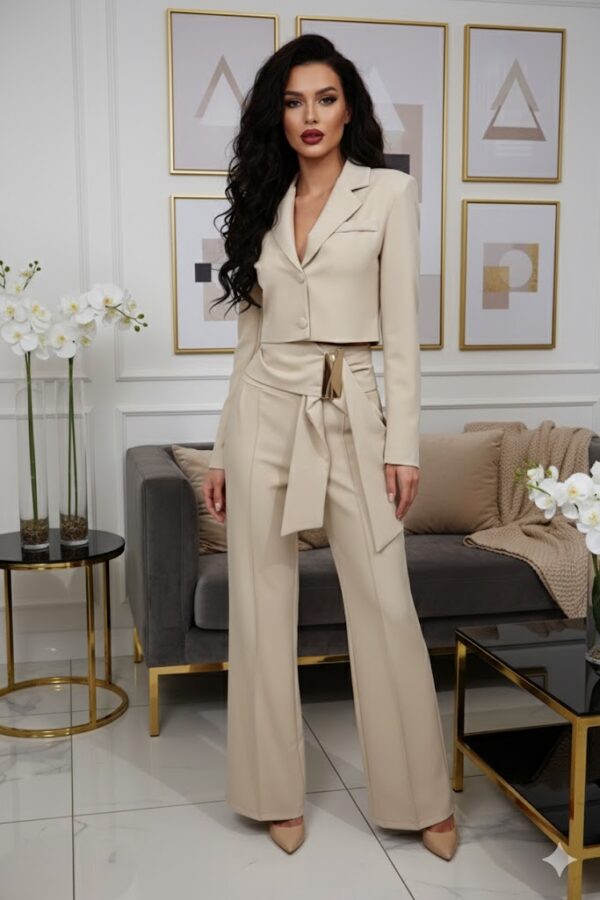 Dóra beige masnis bőszárú nadrág