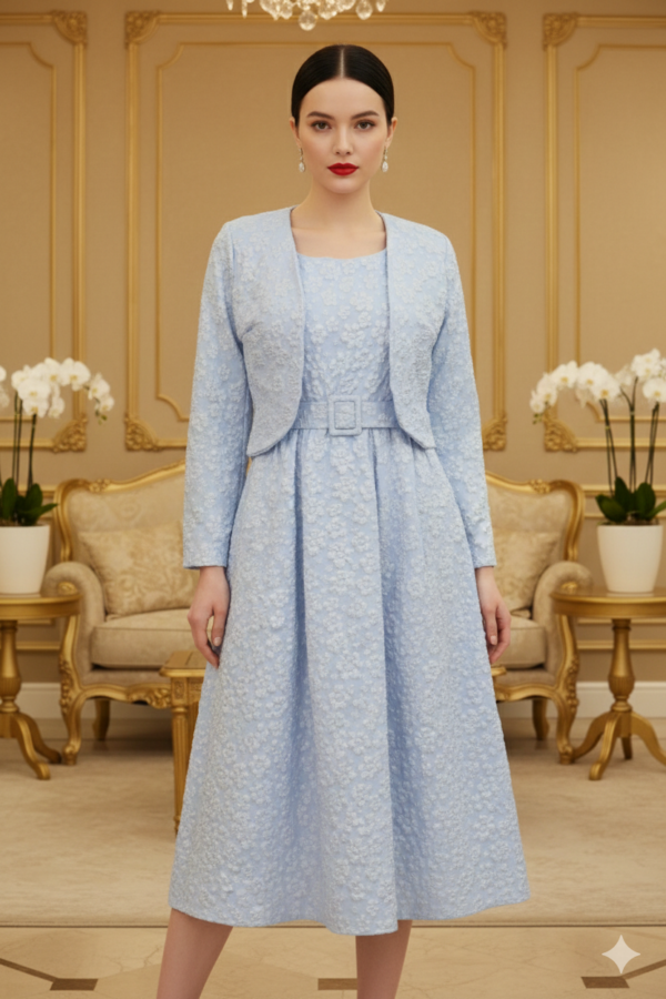 Maribel babakék virágos boleró