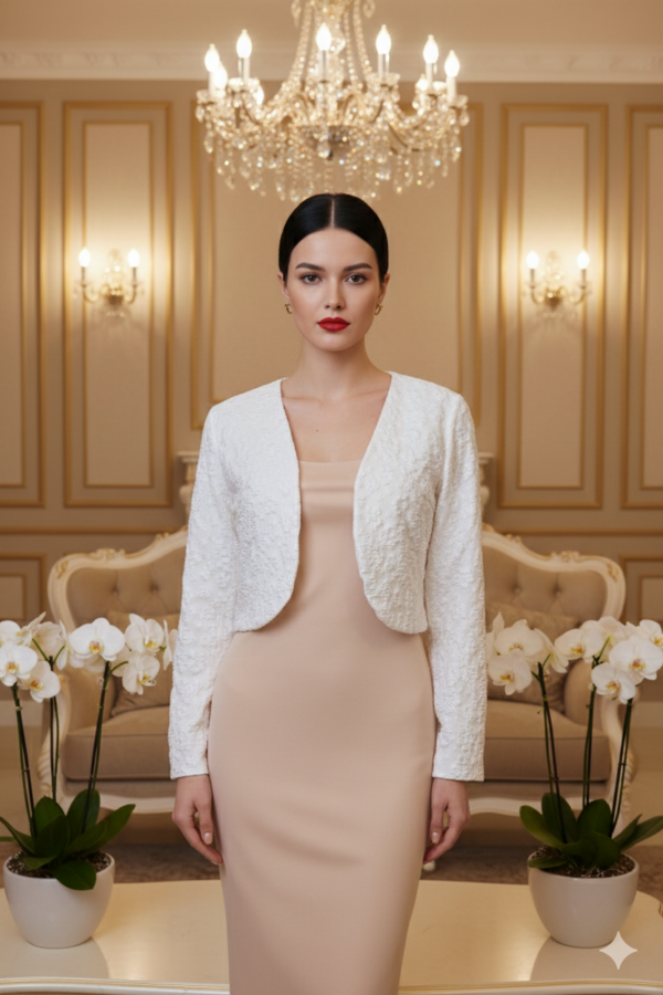 Maribel beige virágos boleró