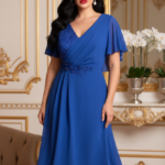 Alle királykék plus size muszlin ruha