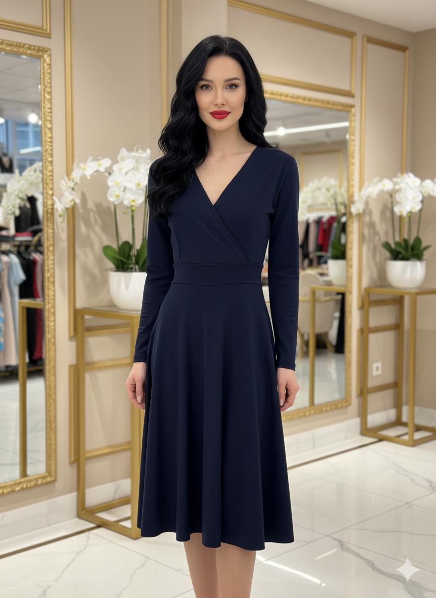 Mintás A-vonalú ruha