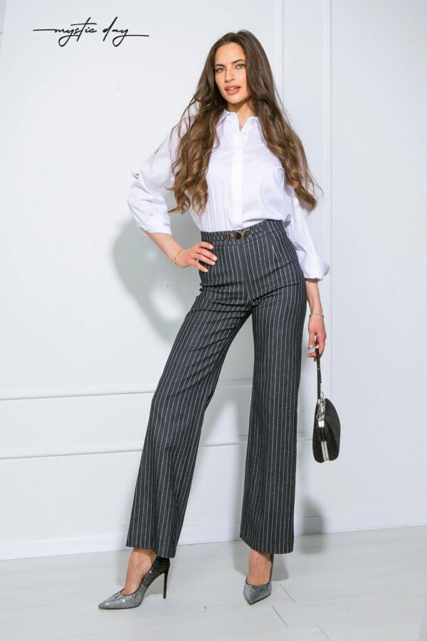 Mystic Day Angelika farmerkék csíkos arany kör öves nadrág