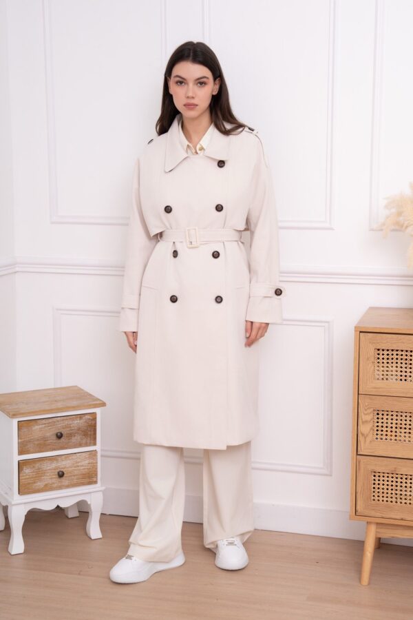 Zayra beige galléros kabát