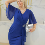 Izabella királykék plus size ruha