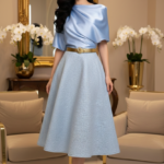 Valmira babakék midi ruha