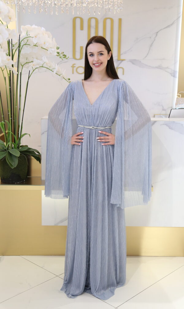 Ferdina babakék maxi ezüst csillogós ruha