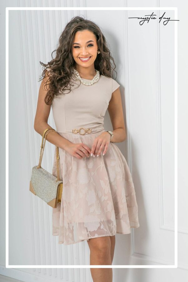 Mystic Day Léna beige mintás loknis ruha