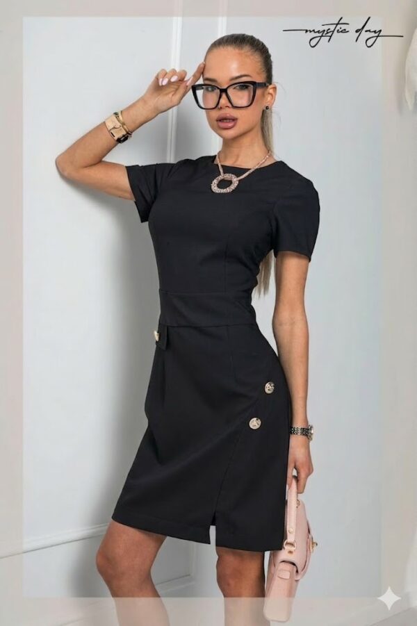 Mystic Day Linett fekete rövid ujjú ruha