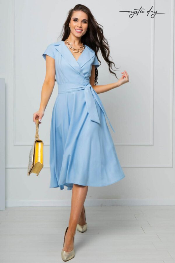 Mystic Day Lucia babakék rövid ujjú midi ruha