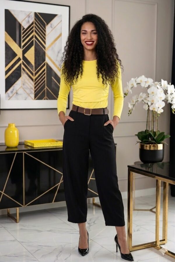 Tascana fekete bőszárú 3/4 nadrág