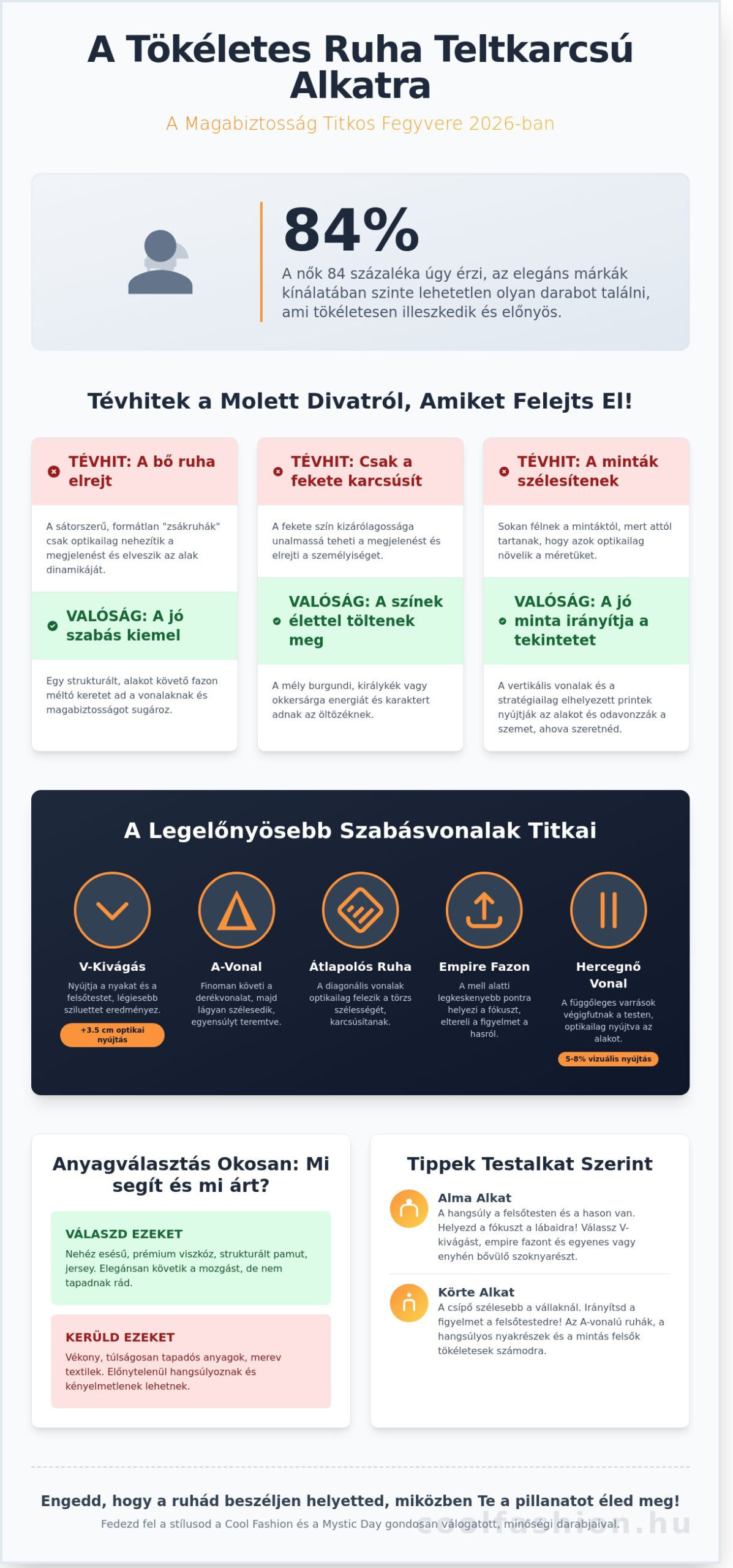 Ruha teltkarcsú alkatra: Így válaszd ki a legelőnyösebb fazont 2026-ban