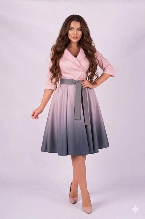 Margó púderrózsaszín színátmenetes ruha