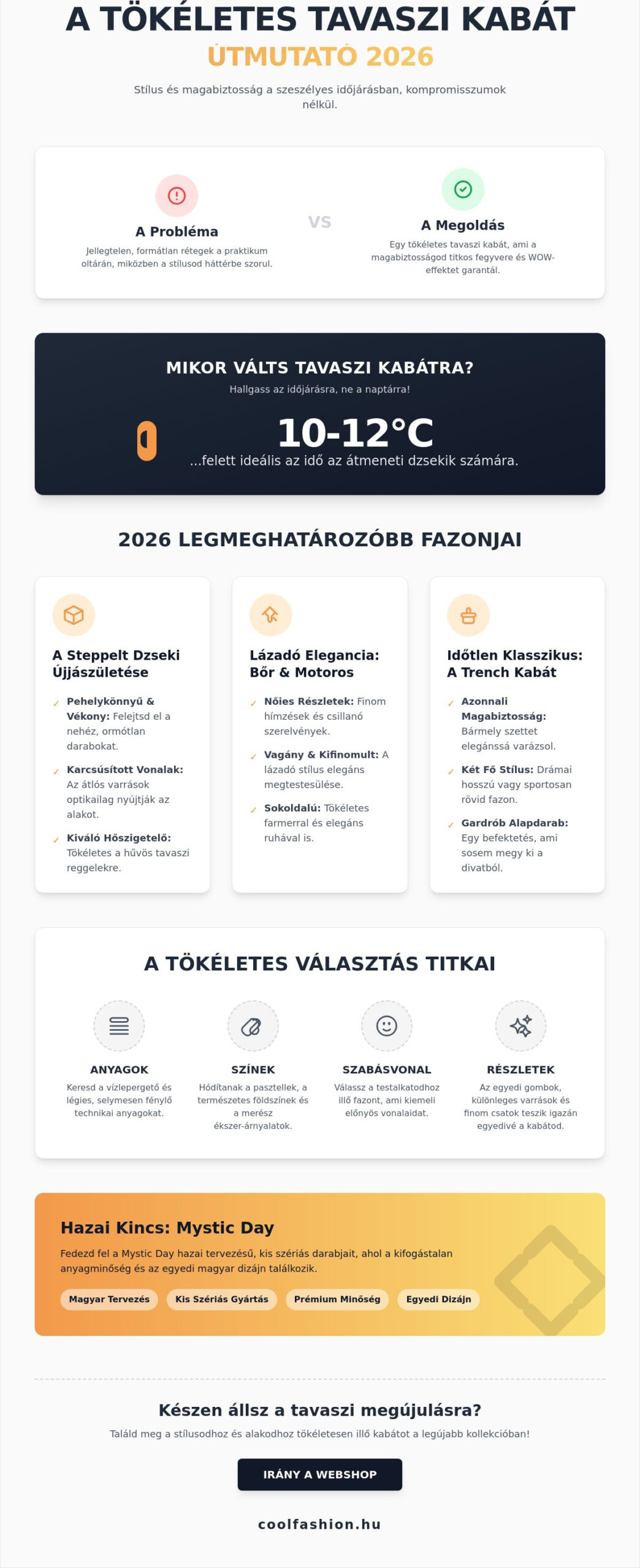 Tavaszi kabát női divat 2026: Ragyogj az átmeneti szezonban is!