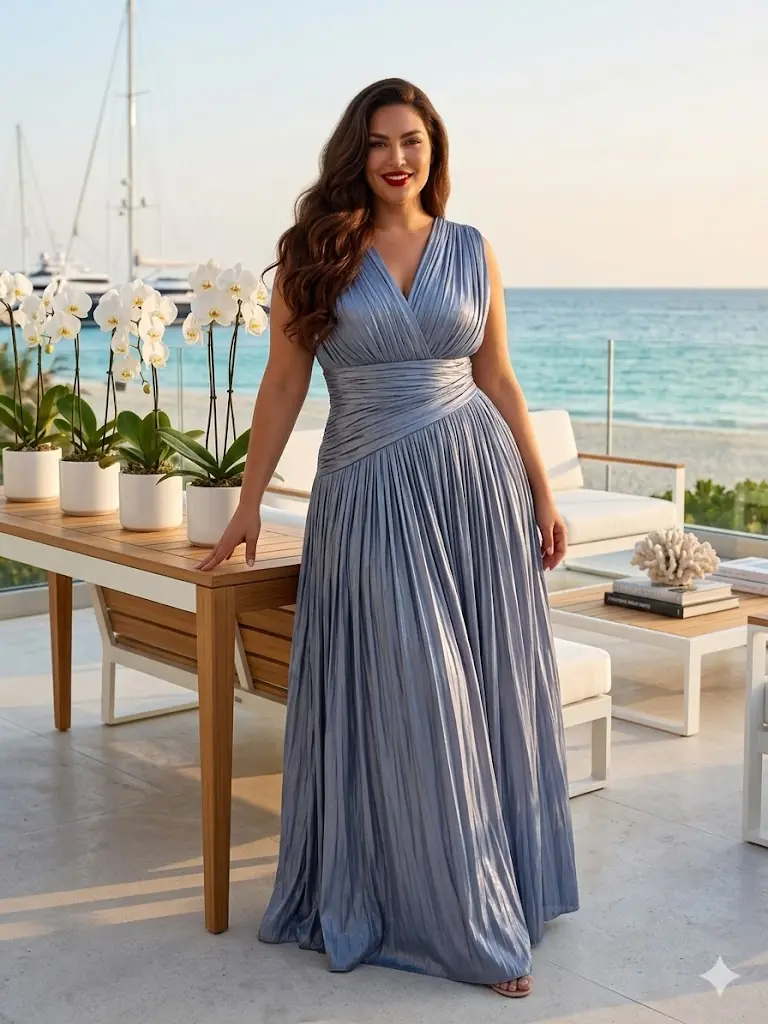 Mystique acélkék maxi ruha