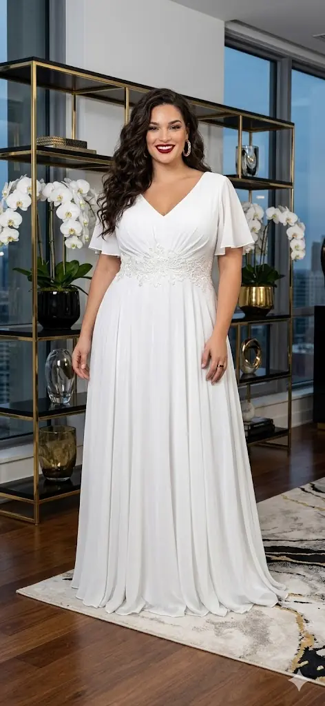 Bellora ekrü plus size maxi ruha